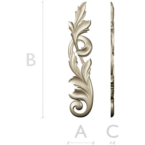 Acanthus Vertical Scroll STL 3D Model for CNC