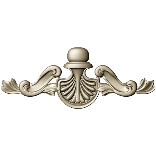Shell Cartouche Applique - high-quality STL 3D model for CNC