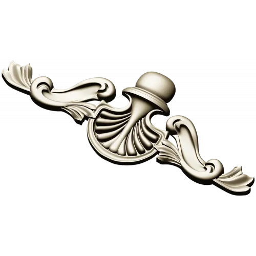 Shell Cartouche Applique - high-quality STL 3D model for CNC