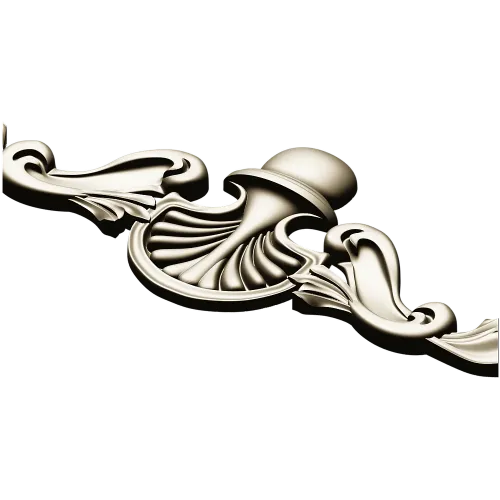 Shell Cartouche Applique - high-quality STL 3D model for CNC