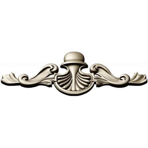 Shell Cartouche Applique - high-quality STL 3D model for CNC
