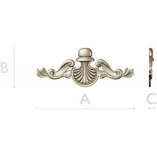 Shell Cartouche Applique - high-quality STL 3D model for CNC