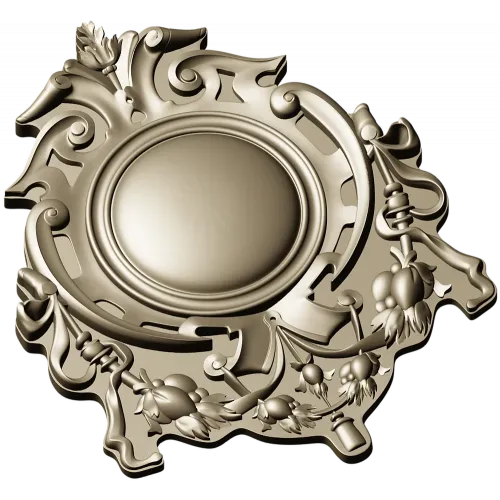 Aureate Rocaille Medallion - STL 3D model for CNC