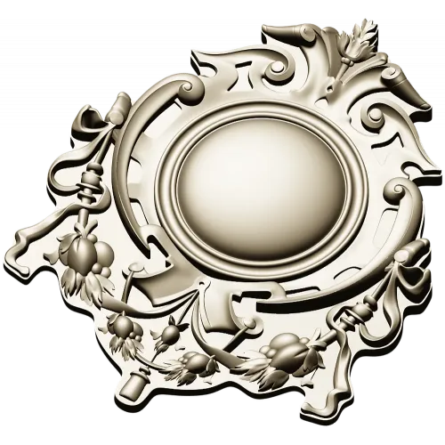 Aureate Rocaille Medallion - STL 3D model for CNC