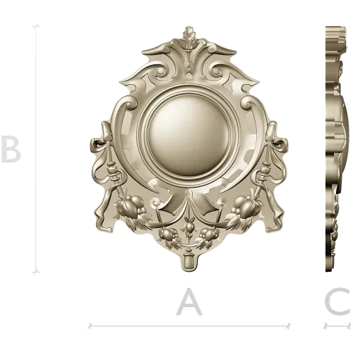 Aureate Rocaille Medallion - STL 3D model for CNC