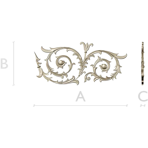 Auric Acanthus Scroll - STL 3D Model for CNC Decorative Panel