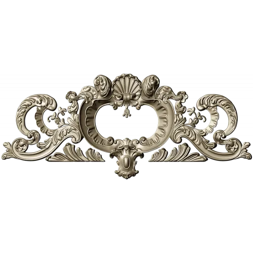 Rococo Shell Cartouche STL for CNC