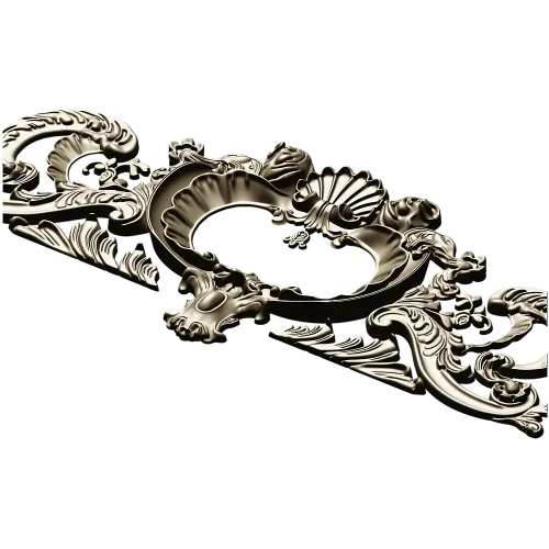 Rococo Shell Cartouche STL for CNC