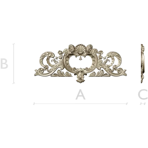 Rococo Shell Cartouche STL for CNC
