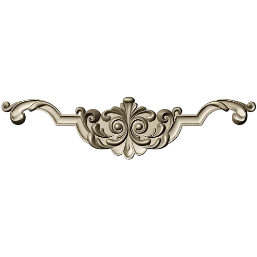 Rococo Scroll Crest - STL 3D model for CNC milling