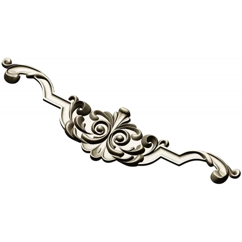 Rococo Scroll Crest - STL 3D model for CNC milling