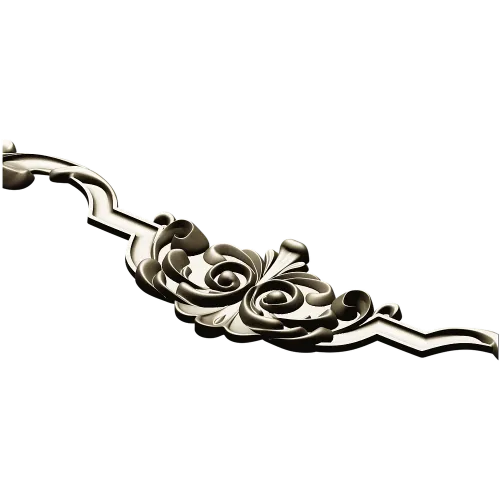 Rococo Scroll Crest - STL 3D model for CNC milling