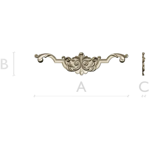 Rococo Scroll Crest - STL 3D model for CNC milling
