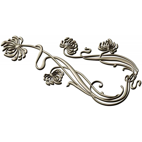 Art Nouveau Chrysanthemum Corner Relief STL