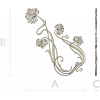 Art Nouveau Chrysanthemum Corner Relief STL