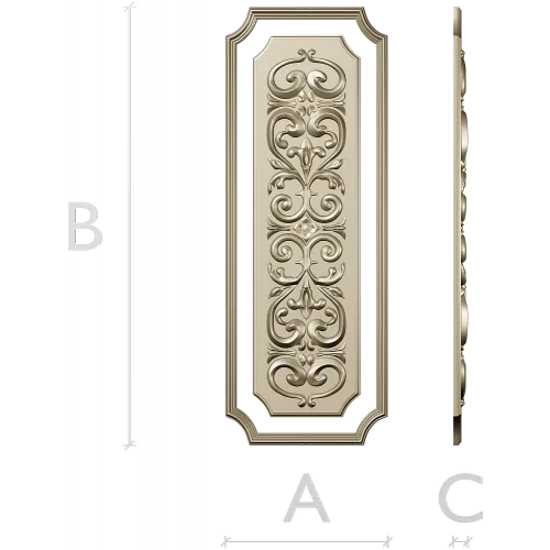 Vertical Acanthus Decorative Panel STL for CNC