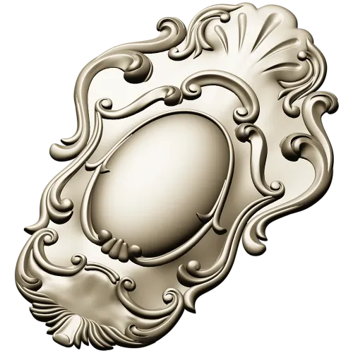 Baroque Oval Cartouche STL