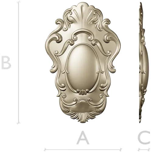 Baroque Oval Cartouche STL
