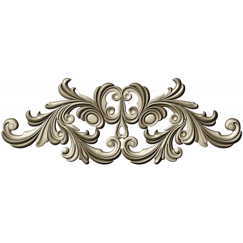 Rococo Acanthus Horizontal Ornament STL 3D Model for CNC