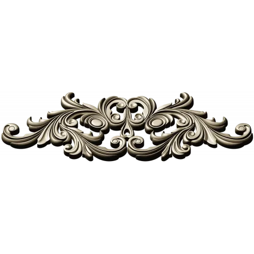 Rococo Acanthus Horizontal Ornament STL 3D Model for CNC