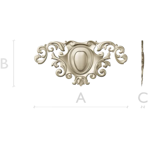 Ornate Rococo Cartouche STL for CNC Milling