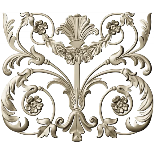Rocaille Shell Cartouche - STL 3D model for CNC milling