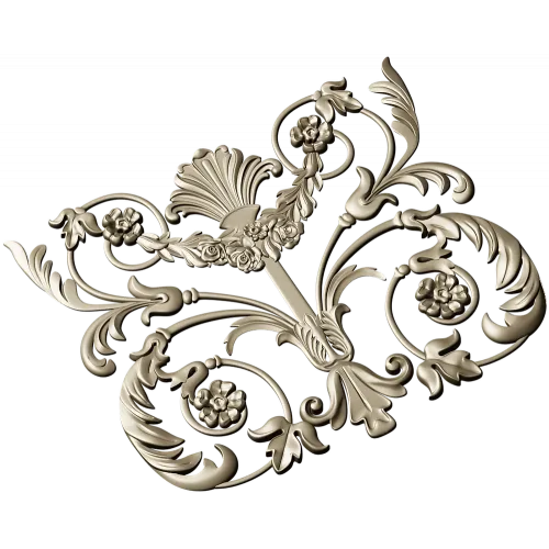 Rocaille Shell Cartouche - STL 3D model for CNC milling