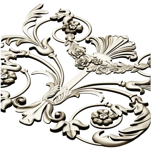Rocaille Shell Cartouche - STL 3D model for CNC milling