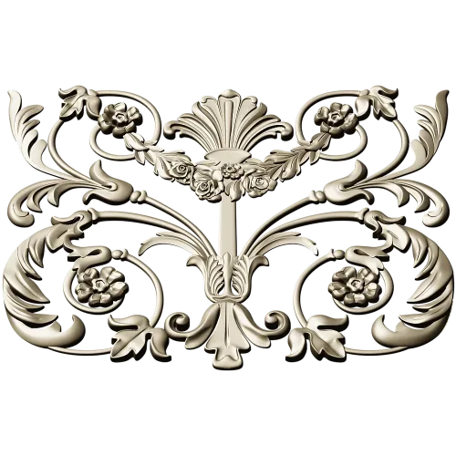 Rocaille Shell Cartouche - STL 3D model for CNC milling