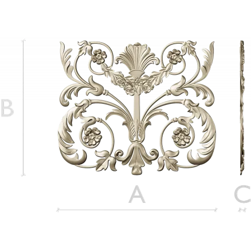 Rocaille Shell Cartouche - STL 3D model for CNC milling