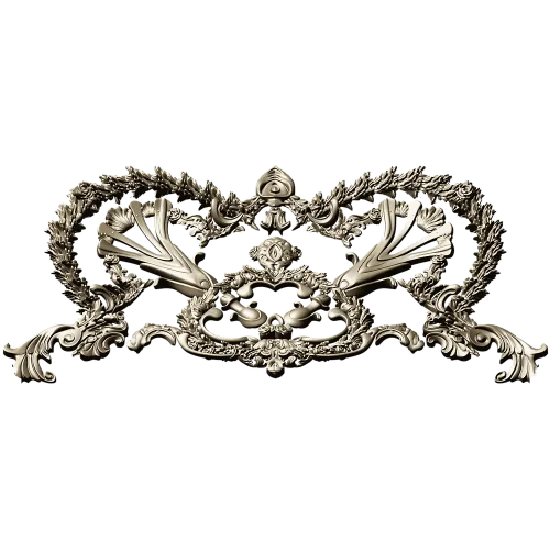 Baroque Laurel Crown Cartouche - STL 3D Model for CNC