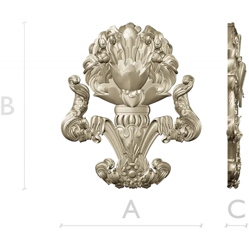 Декоративный картуш "Лотос" - 3D модель STL для ЧПУ