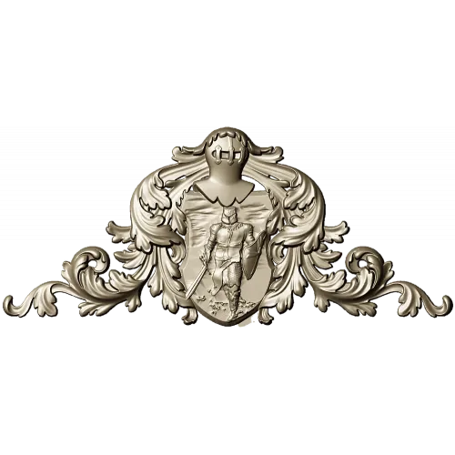 Heraldic Knight Cartouche STL for CNC