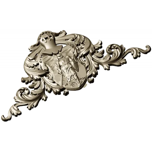 Heraldic Knight Cartouche STL for CNC