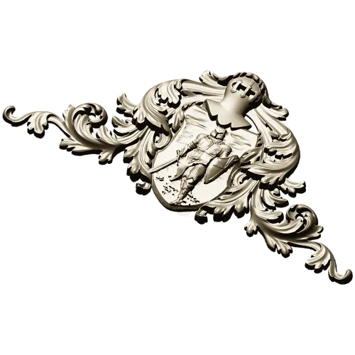 Heraldic Knight Cartouche STL for CNC