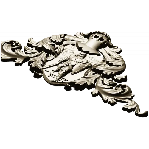 Heraldic Knight Cartouche STL for CNC