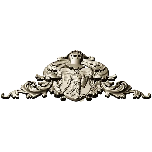 Heraldic Knight Cartouche STL for CNC