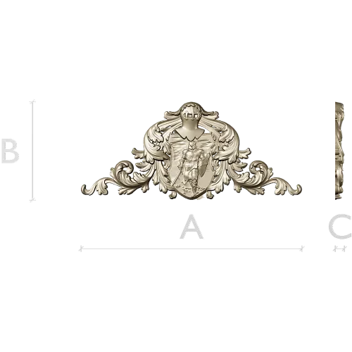 Heraldic Knight Cartouche STL for CNC