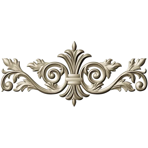 Baroque Acanthus Central Cartouche - STL 3D model for CNC
