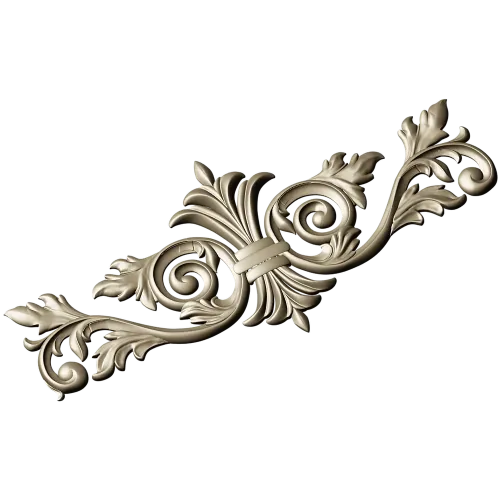 Baroque Acanthus Central Cartouche - STL 3D model for CNC