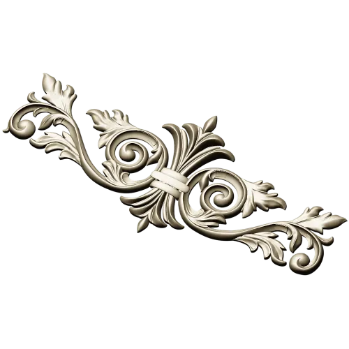 Baroque Acanthus Central Cartouche - STL 3D model for CNC
