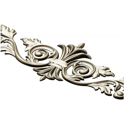 Baroque Acanthus Central Cartouche - STL 3D model for CNC