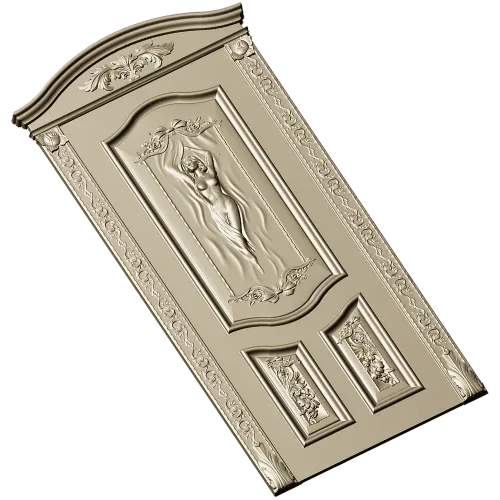 Резная дверная панель с барельефом женщины - STL для ЧПУ