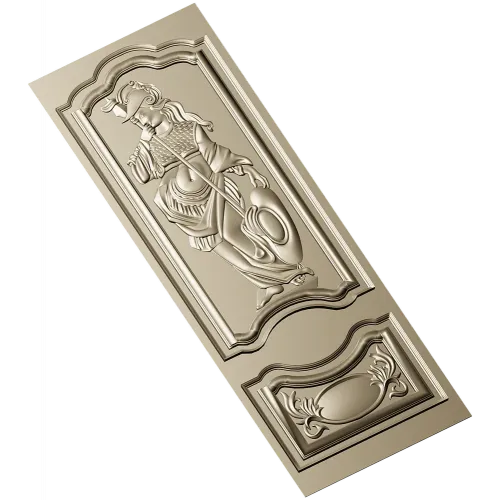 Ornate Warrior Door Panel - STL 3D model for CNC carving