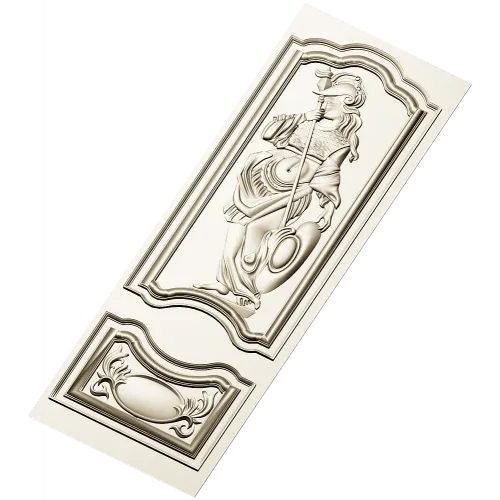 Ornate Warrior Door Panel - STL 3D model for CNC carving
