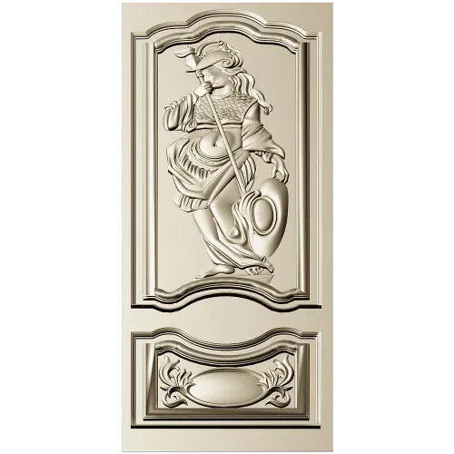 Ornate Warrior Door Panel - STL 3D model for CNC carving