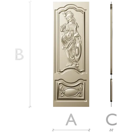 Ornate Warrior Door Panel - STL 3D model for CNC carving