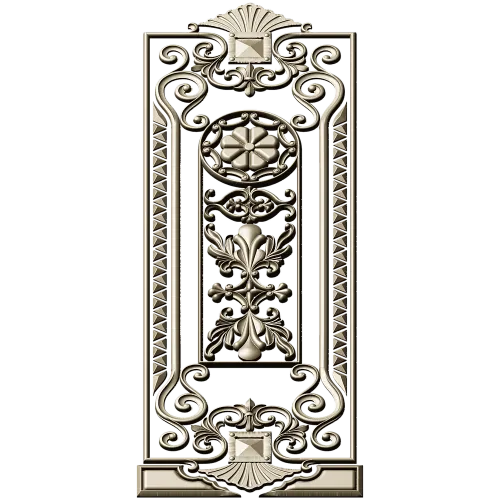 Baroque Rosette Vertical Door Panel STL for CNC