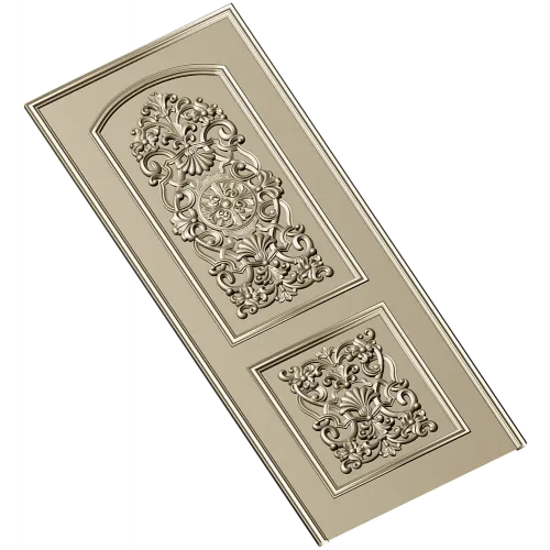 Ornate Double-Cartouche Door Panel STL for CNC
