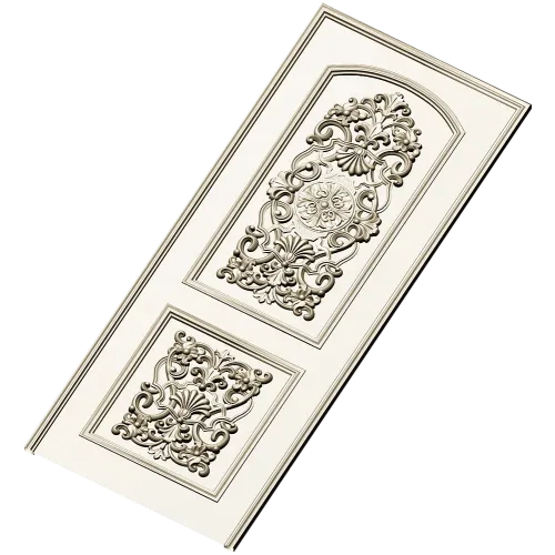 Ornate Double-Cartouche Door Panel STL for CNC